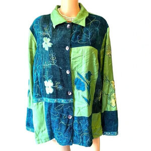 Retro Choices Artsy Boho Y2K Art to wear  Buttons Up Cozy Jacket Women Plus 1X